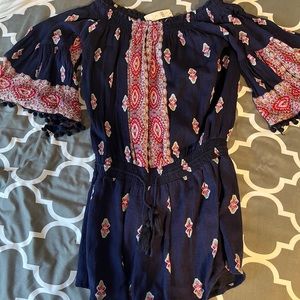 Anthropologie Romper Navy Floral